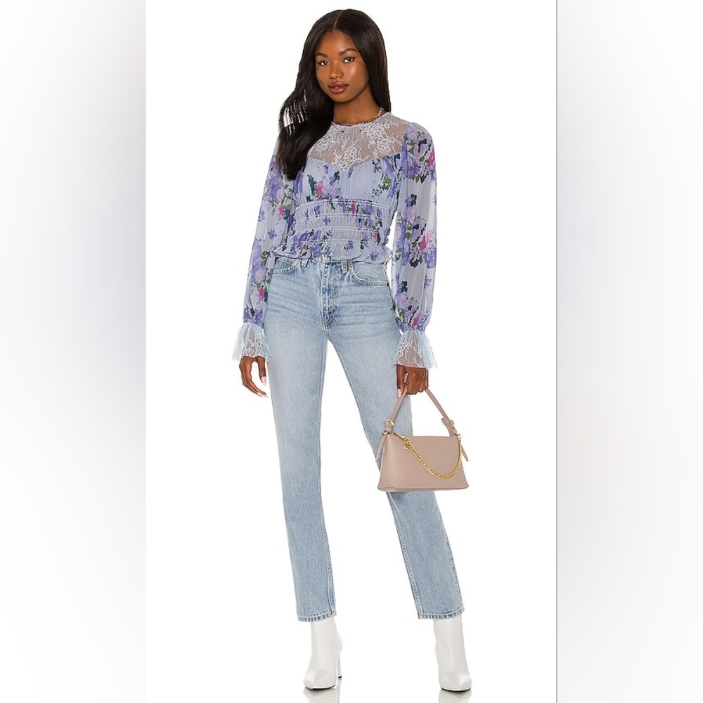 NWT FREE PEOPLE  Floral Lavender TOP